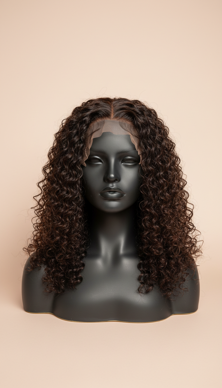 Shadow deep curl lace-front wig